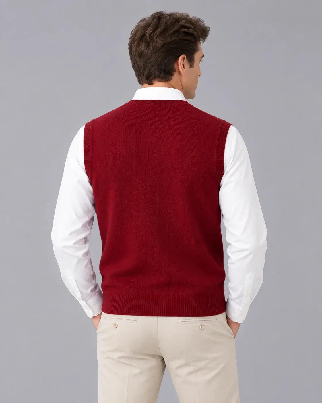 Men's V-Neck Sweater Vest | Classic Sleeveless Knitwear