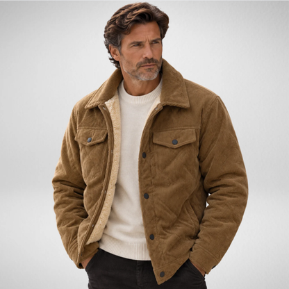 Men's Corduroy Jacket | Sherpa Lined Winter Trucker Jacket