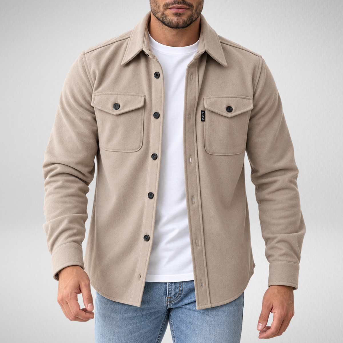 Men's Shirt Jacket | Long Sleeve Button-Up Casual Overshirt