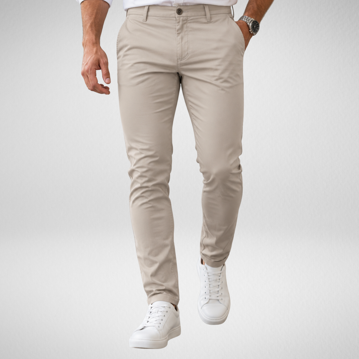 Men's Slim Fit Chino Pants | Classic Stretch Casual Trousers
