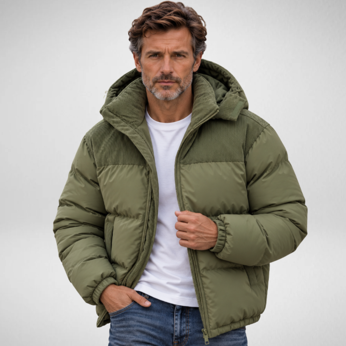 Men's Hooded Puffer Jacket – Quilted Winter Coat