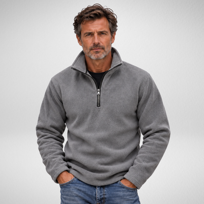 Men's Quarter Zip Fleece Pullover | Soft Casual Sweater