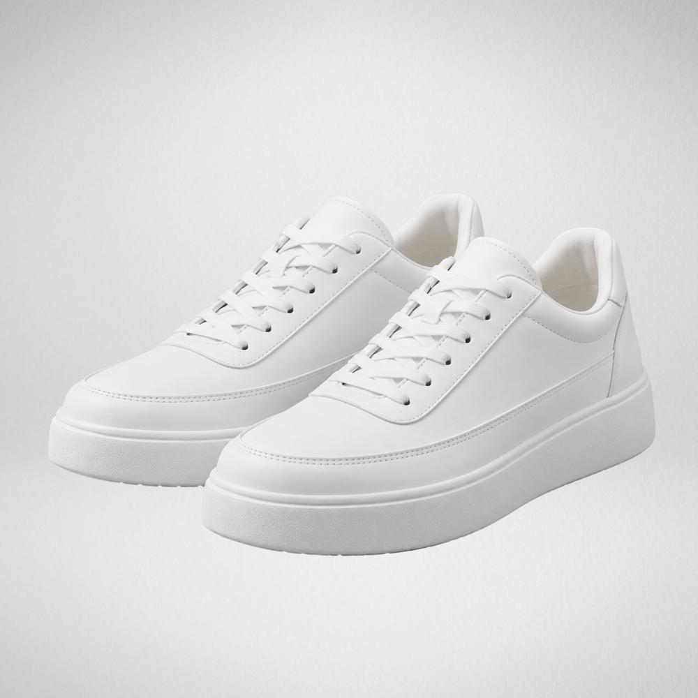 Men's White Platform Sneakers | Casual Trainers