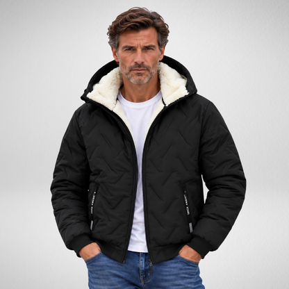Men's Sherpa Lined Quilted Jacket | Hooded Winter Coat