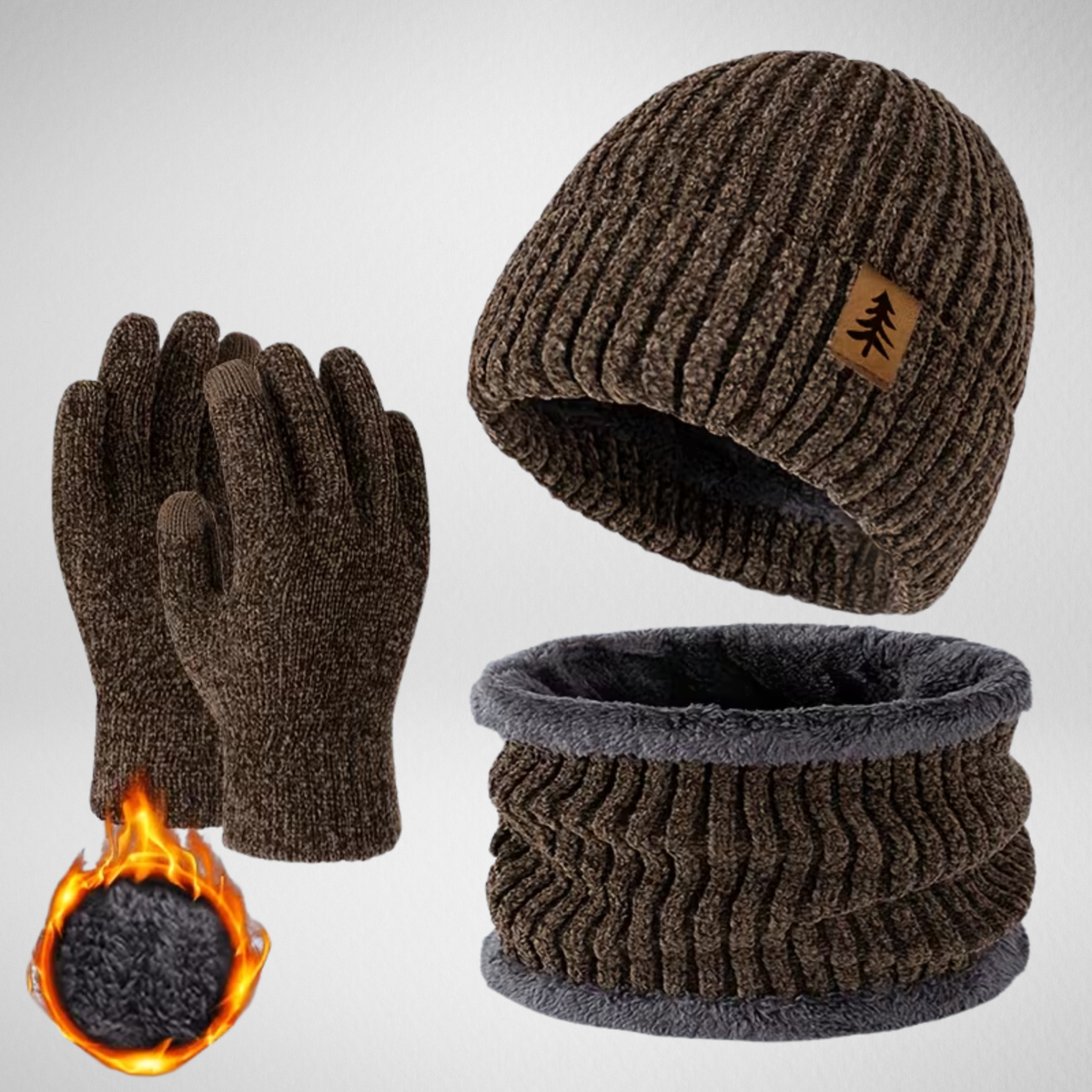 Winter Hat, Gloves & Neck Warmer Set | Fleece-Lined Winter Accessories