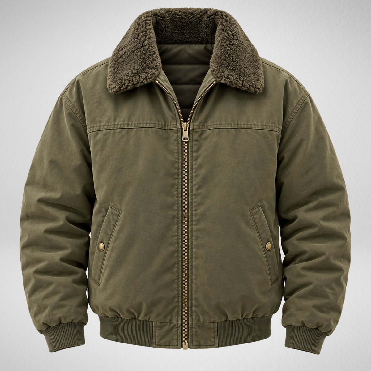 Men's Sherpa Collar Jacket – Fleece Lined Bomber Jacket