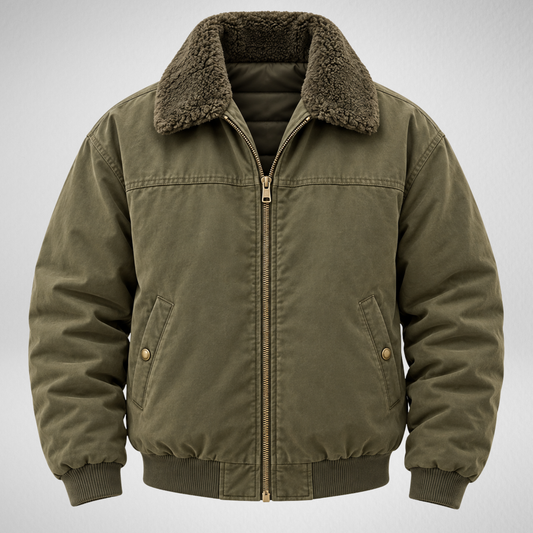 Men's Sherpa Collar Jacket – Fleece Lined Bomber Jacket