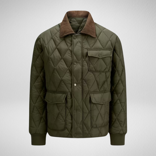 Men's Quilted Jacket – Corduroy Collar Field Jacket