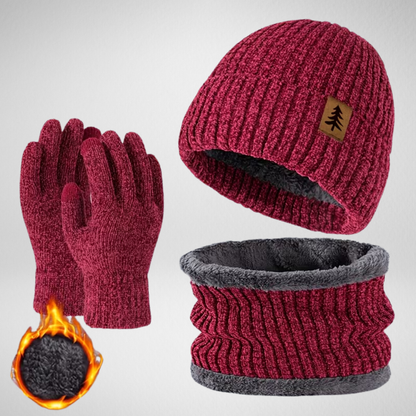 Winter Hat, Gloves & Neck Warmer Set | Fleece-Lined Winter Accessories
