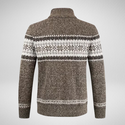 Men's Fair Isle Zip-Up Cardigan | Patterned Knit Sweater