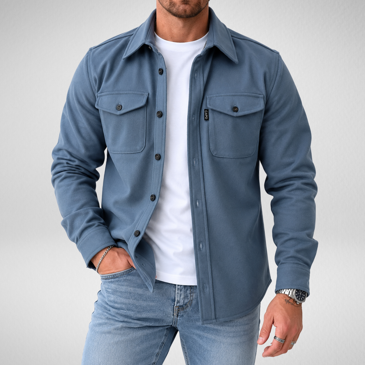 Men's Shirt Jacket | Long Sleeve Button-Up Casual Overshirt