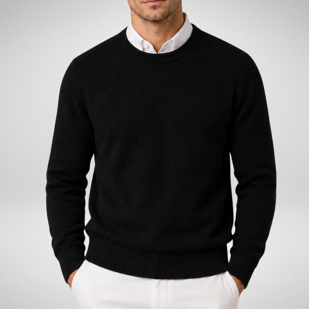 Men's Crew Neck Sweater | Classic Fit Knit Pullover