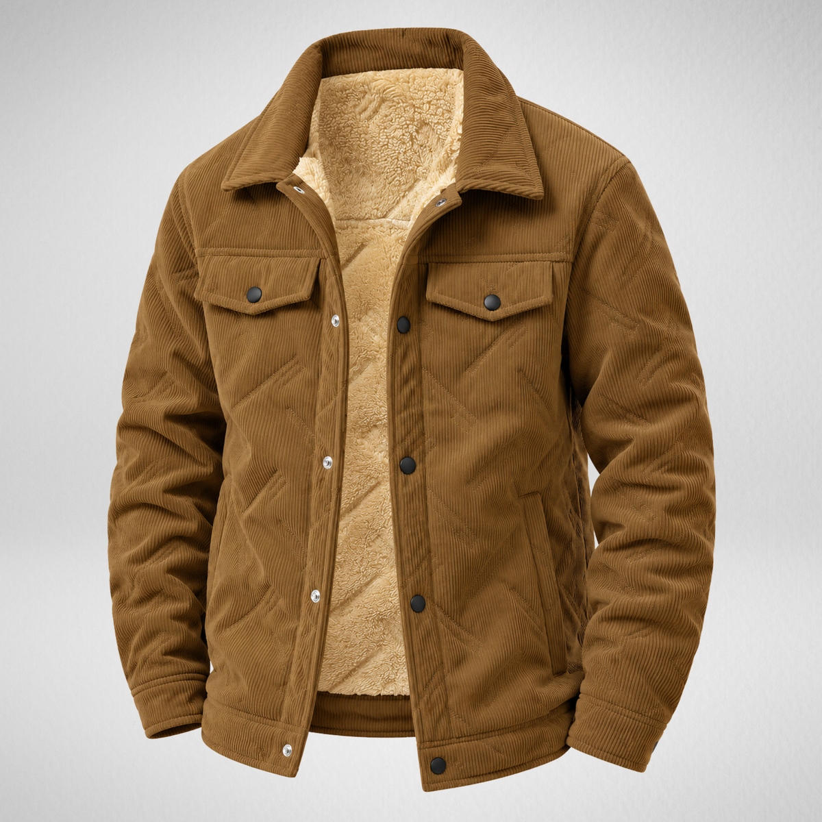 Men's Corduroy Jacket | Sherpa Lined Winter Trucker Jacket