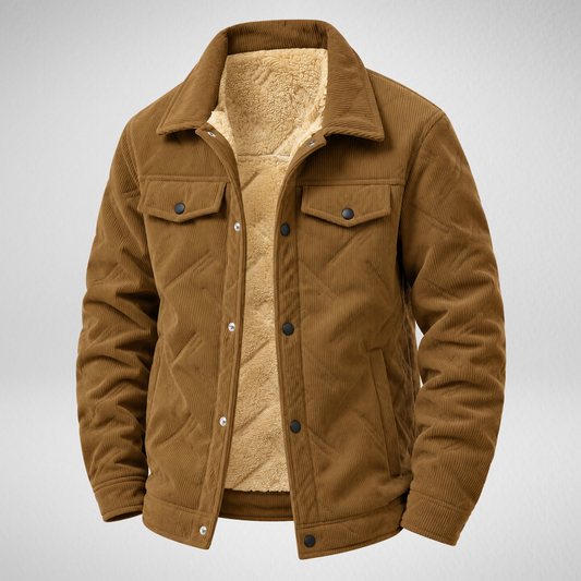 Men's Corduroy Jacket | Sherpa Lined Winter Trucker Jacket