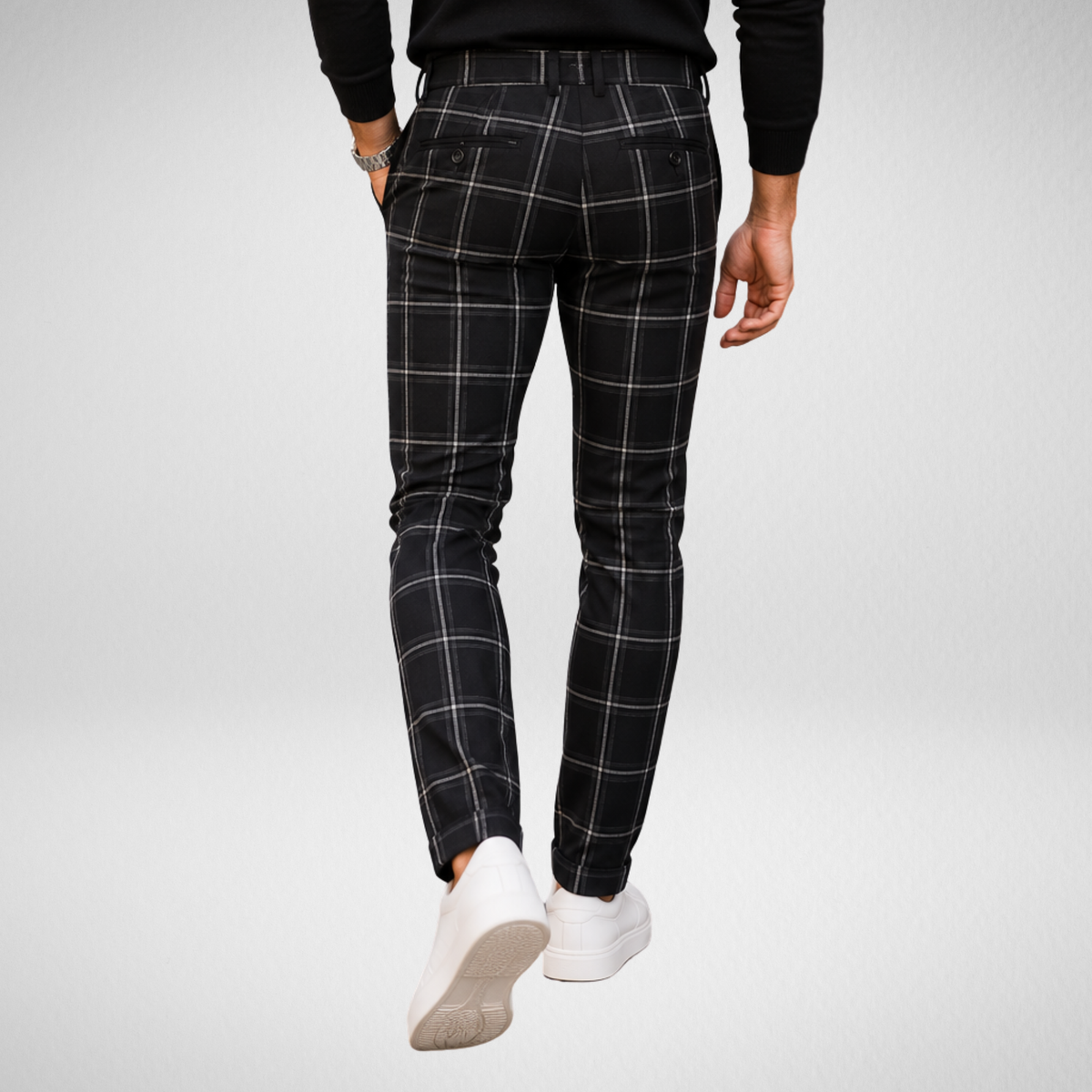 Men's Plaid Dress Pants | Slim Fit Checkered Trousers