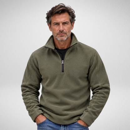 Men's Quarter Zip Fleece Pullover | Soft Casual Sweater