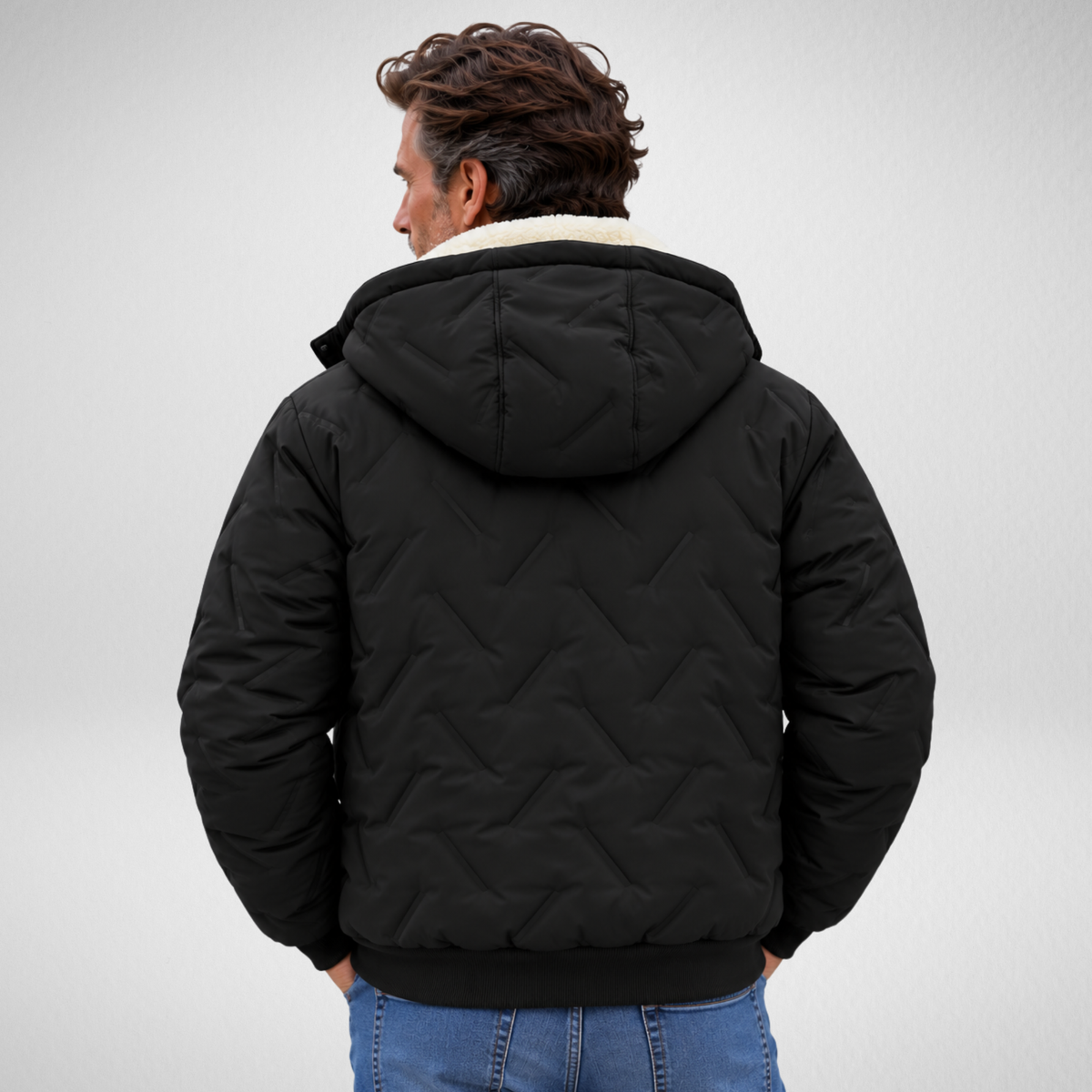 Men's Sherpa Lined Quilted Jacket | Hooded Winter Coat