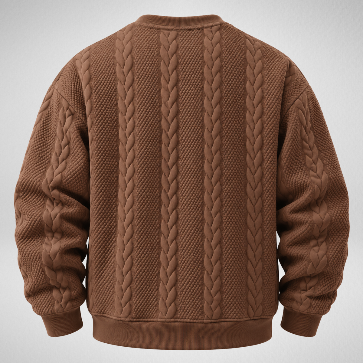 Men's Cable Knit Sweatshirt | Textured Crew Neck Pullover