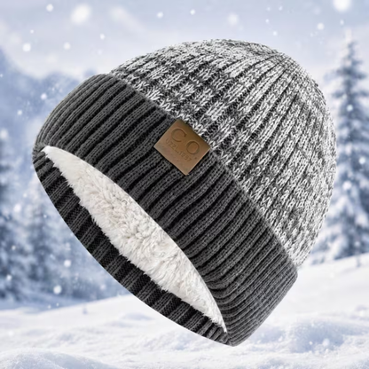 Unisex Fleece-Lined Knit Beanie | Warm Winter Hat