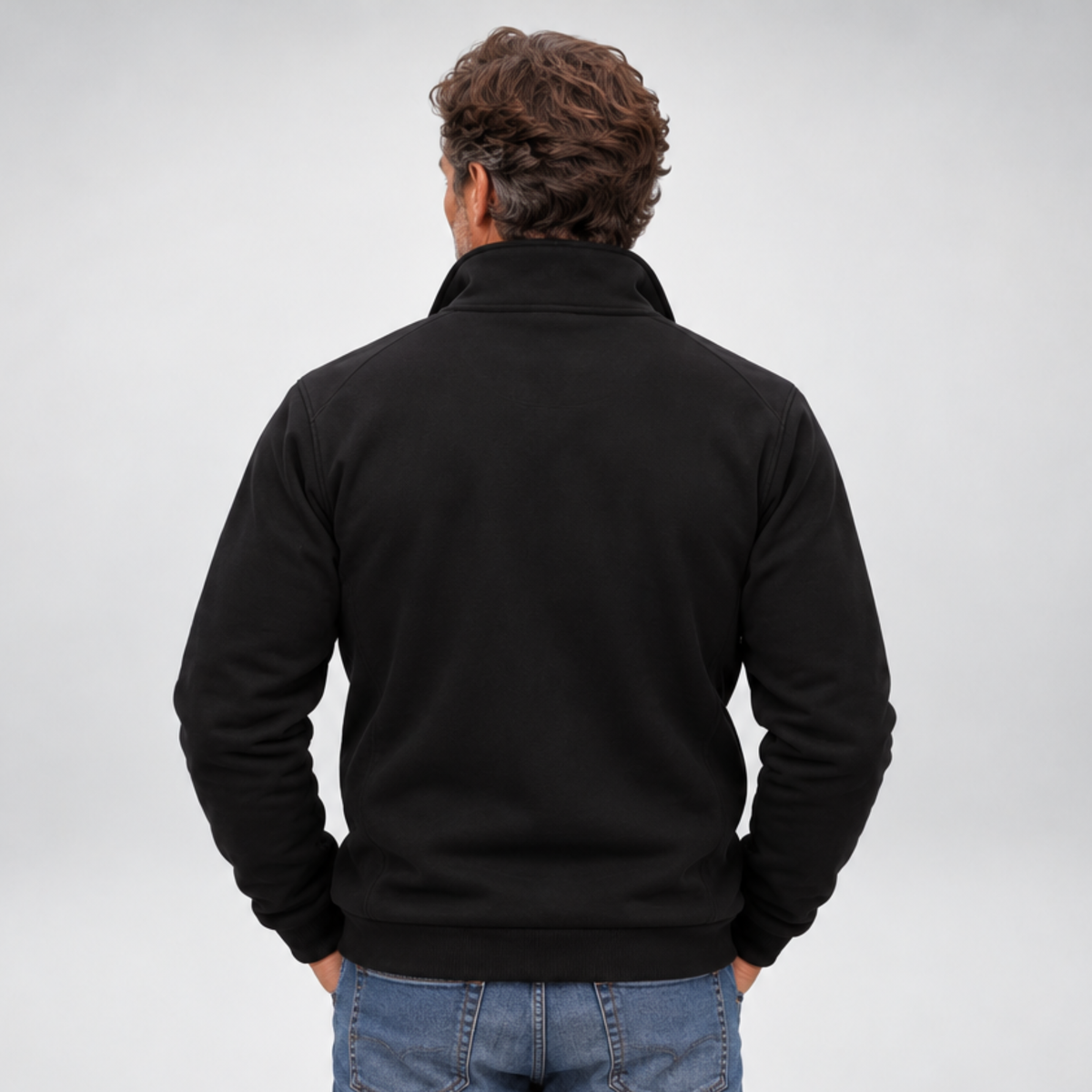 Men's Full-Zip Sweatshirt | Stand Collar Casual Jacket