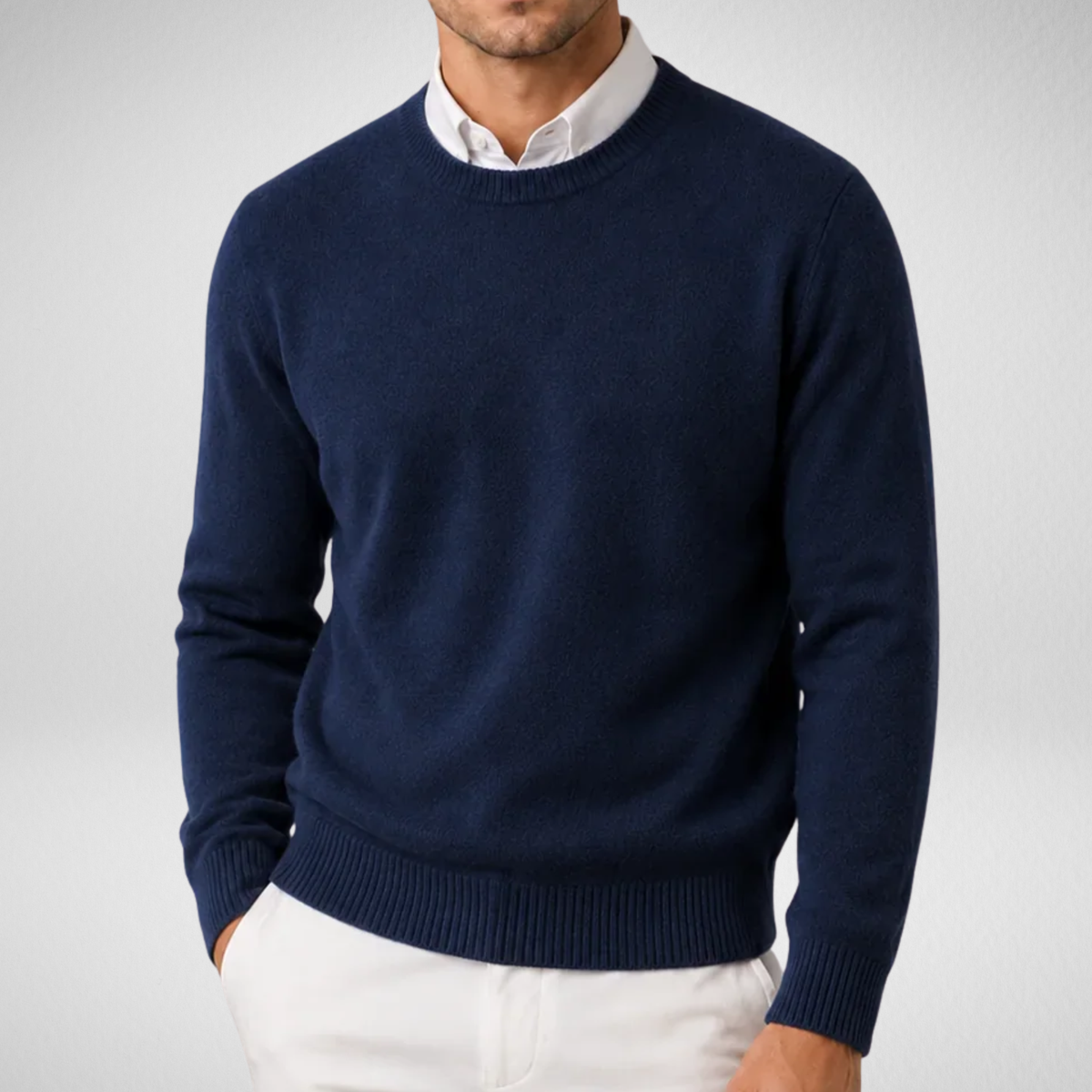 Men's Crew Neck Sweater | Classic Fit Knit Pullover