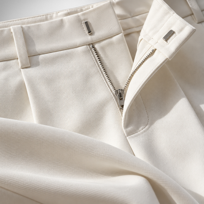 Men's Pleated Trousers | Straight Fit Formal Pants