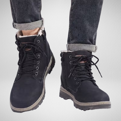 Men's Winter Boots | Fleece-Lined Lace-Up Ankle Boots
