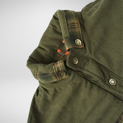 Men's Plaid Quilted Jacket | Olive Green Outdoor Coat