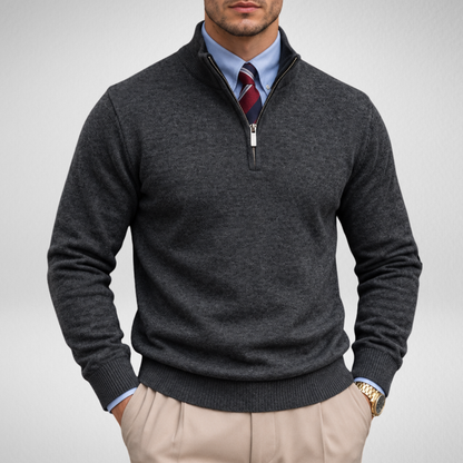 Men's Quarter Zip Sweater | Classic Knit Pullover