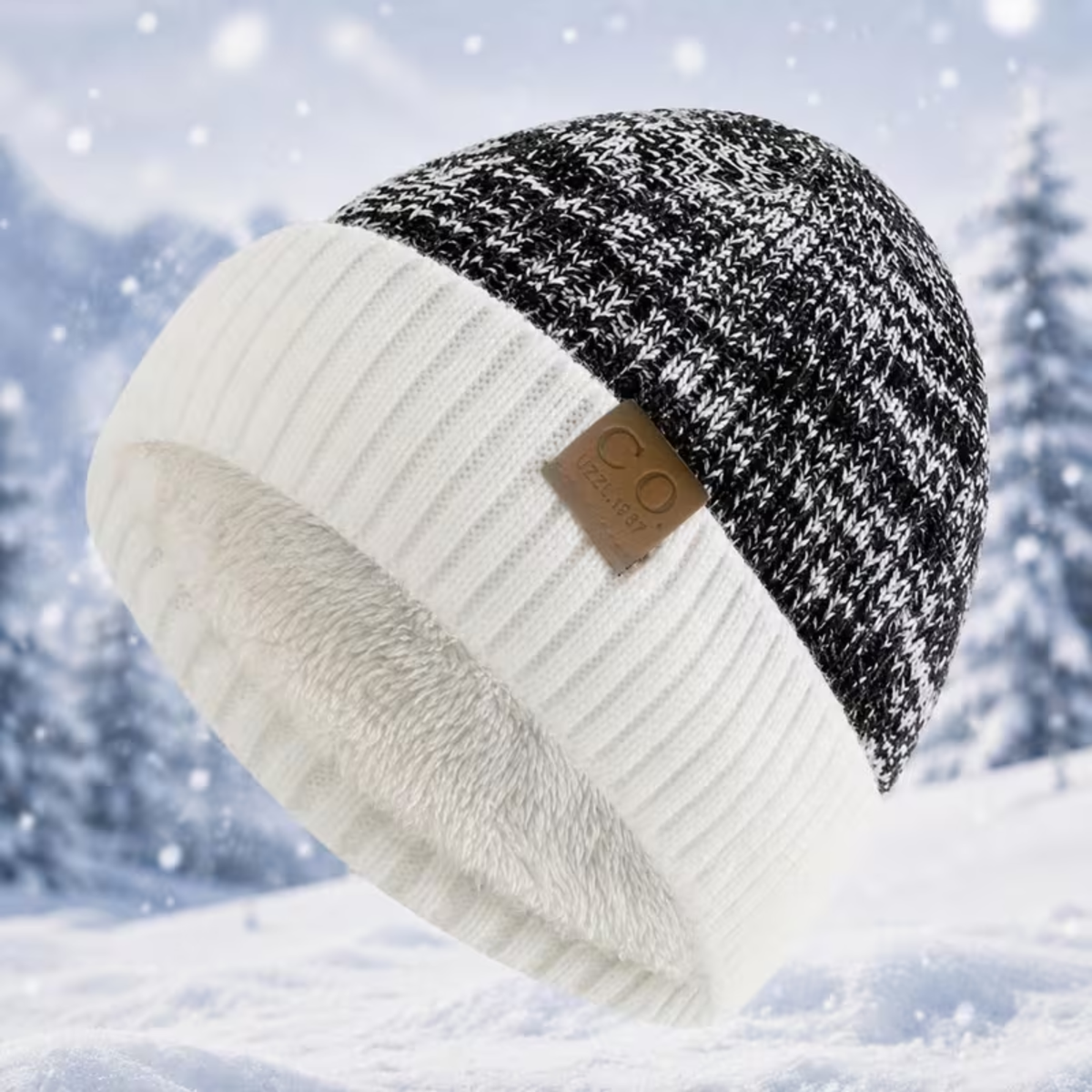 Unisex Fleece-Lined Knit Beanie | Warm Winter Hat