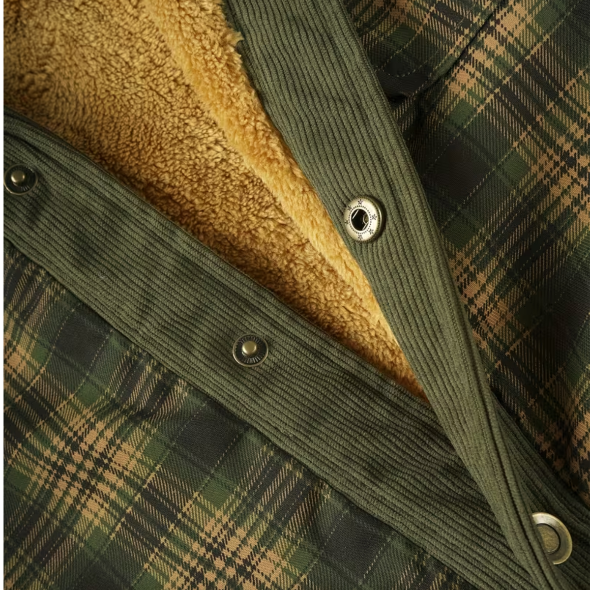 Men's Plaid Quilted Jacket | Olive Green Outdoor Coat