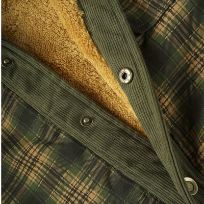 Men's Plaid Quilted Jacket | Olive Green Outdoor Coat