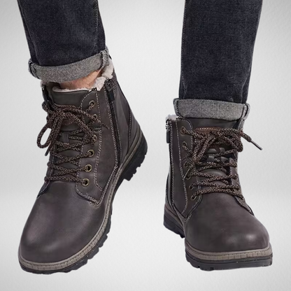 Men's Winter Boots | Fleece-Lined Lace-Up Ankle Boots