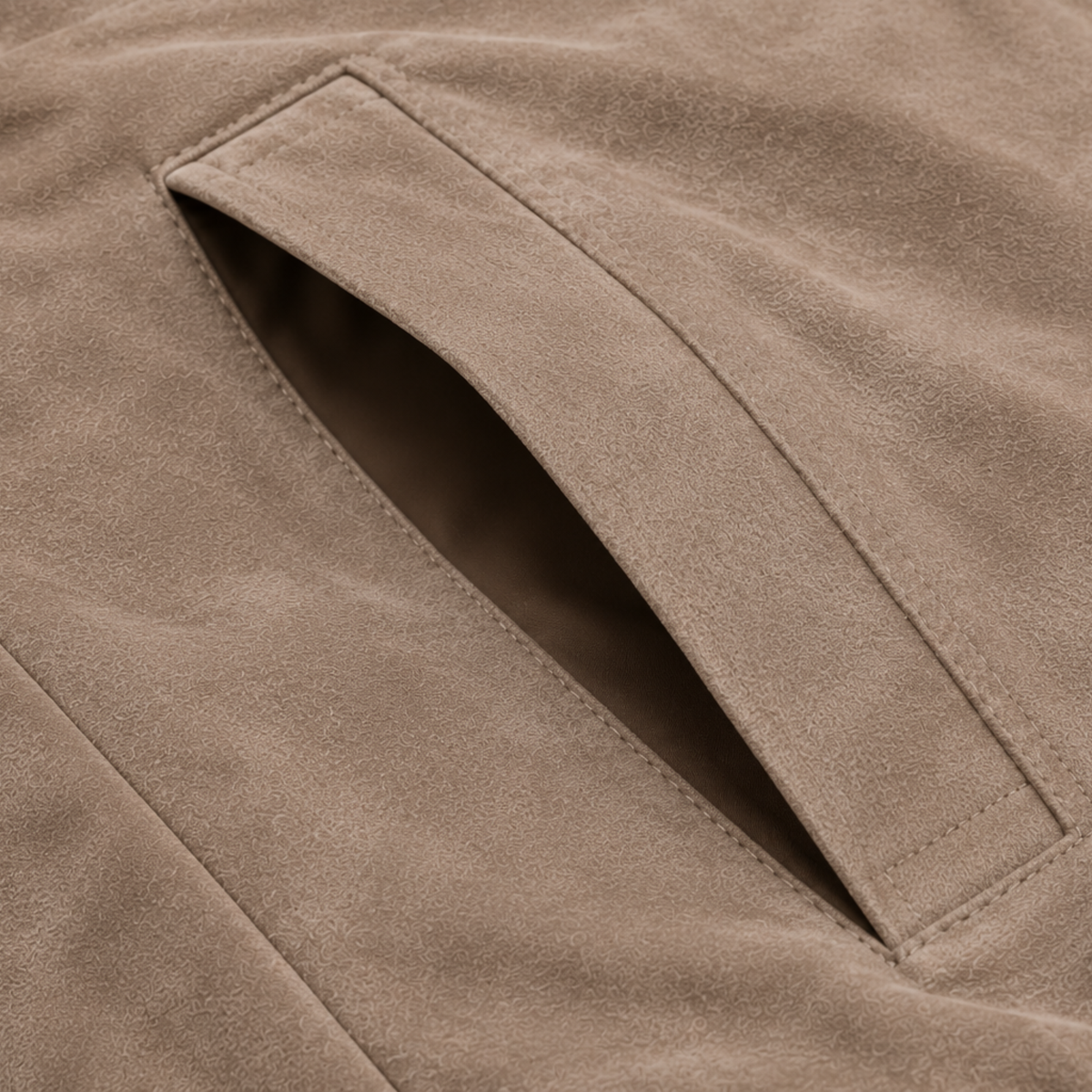Men's Suede Jacket | Full-Zip Casual Bomber Jacket