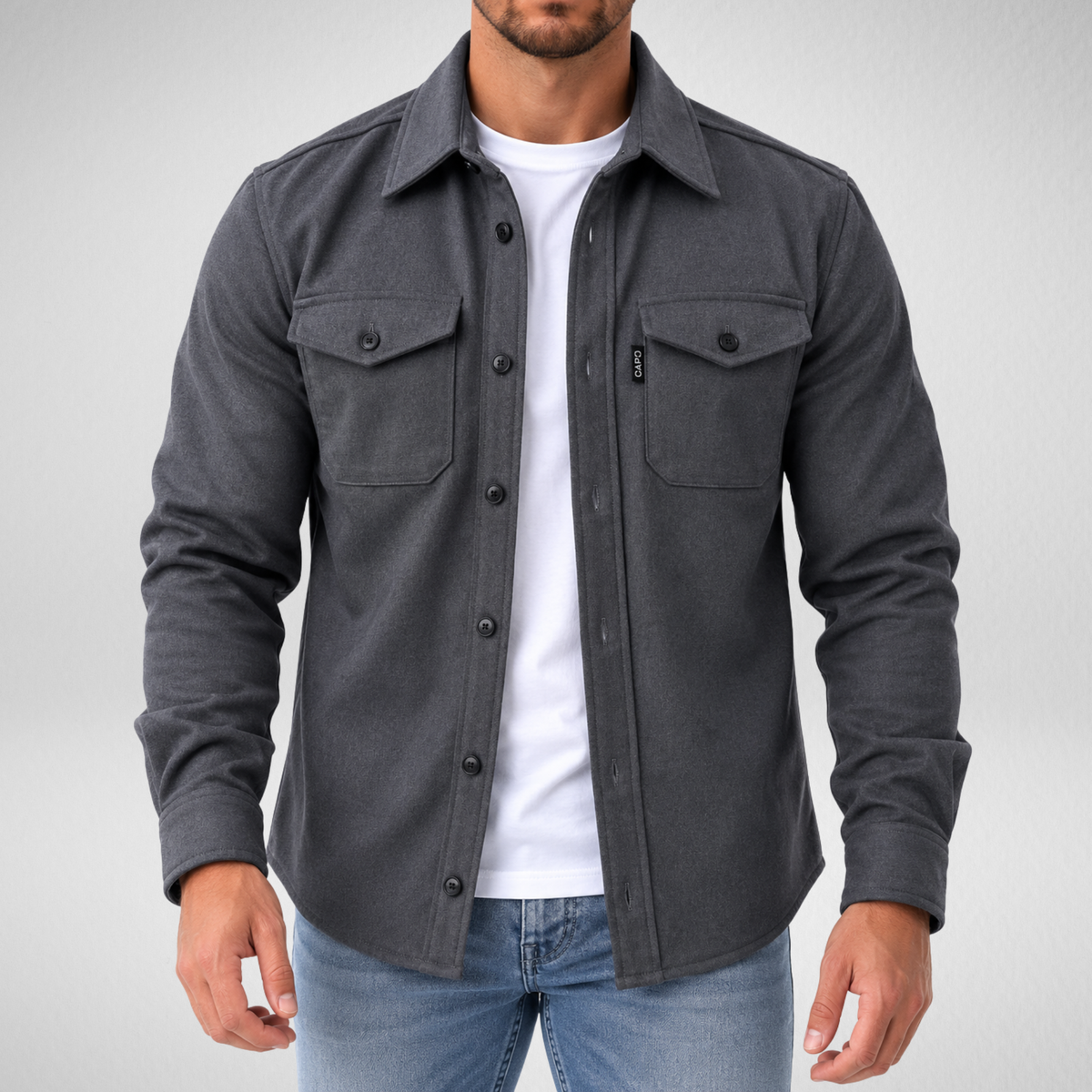 Men's Shirt Jacket | Long Sleeve Button-Up Casual Overshirt