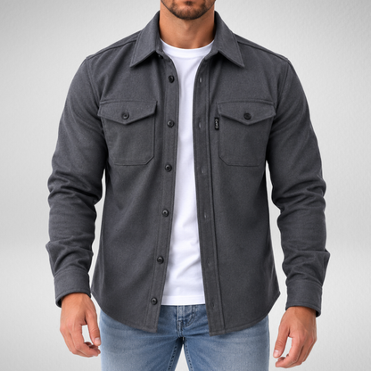 Men's Shirt Jacket | Long Sleeve Button-Up Casual Overshirt