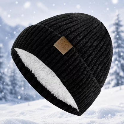 Unisex Fleece-Lined Knit Beanie | Warm Winter Hat