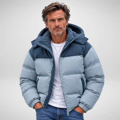 Men's Hooded Puffer Jacket – Quilted Winter Coat