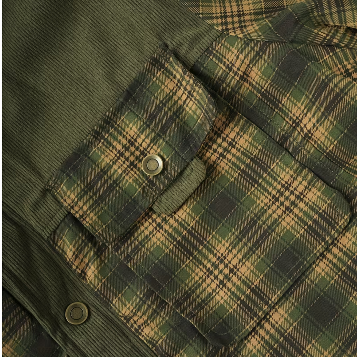 Men's Plaid Quilted Jacket | Olive Green Outdoor Coat