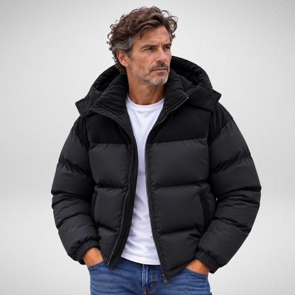 Men's Hooded Puffer Jacket – Quilted Winter Coat