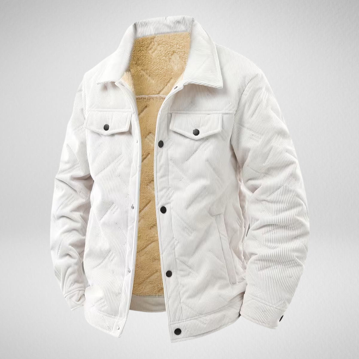 Men's Corduroy Jacket | Sherpa Lined Winter Trucker Jacket