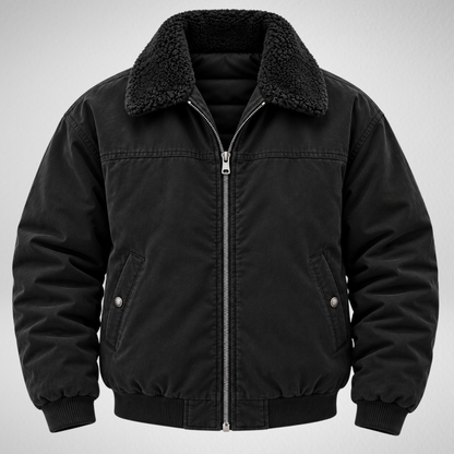Men's Sherpa Collar Jacket – Fleece Lined Bomber Jacket
