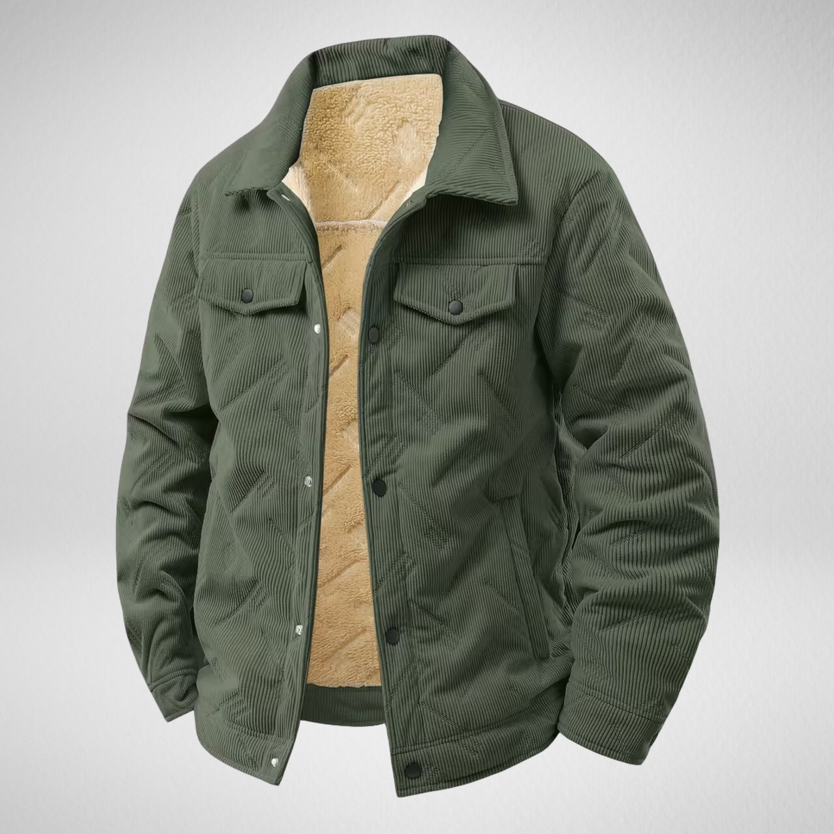 Men's Corduroy Jacket | Sherpa Lined Winter Trucker Jacket
