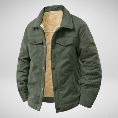 Men's Corduroy Jacket | Sherpa Lined Winter Trucker Jacket