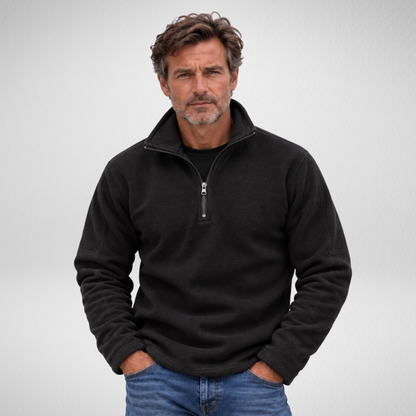 Men's Quarter Zip Fleece Pullover | Soft Casual Sweater