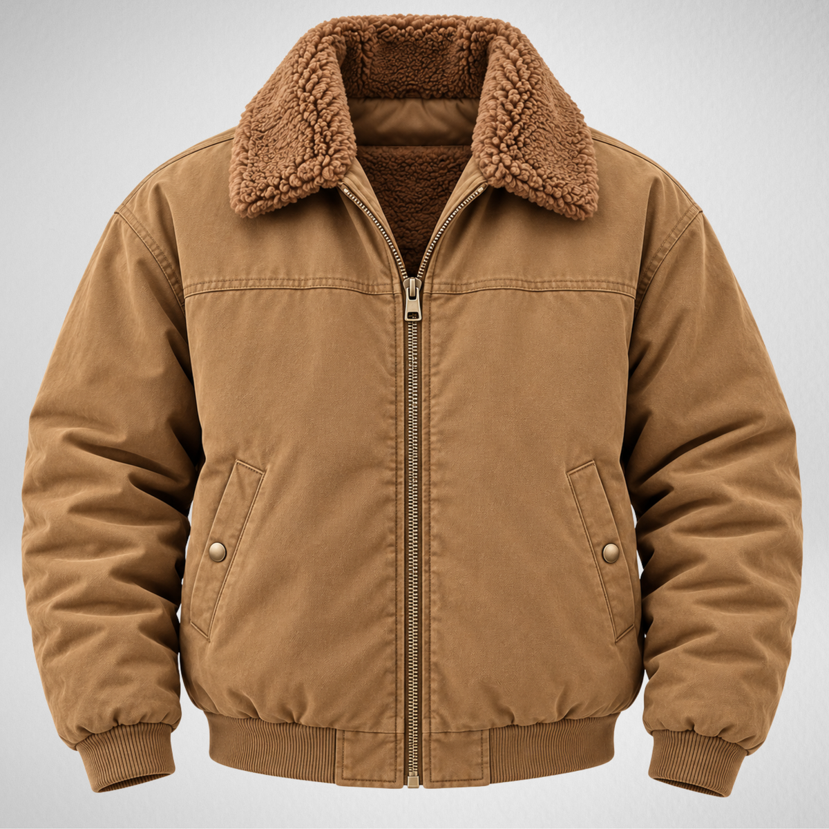 Men's Sherpa Collar Jacket – Fleece Lined Bomber Jacket