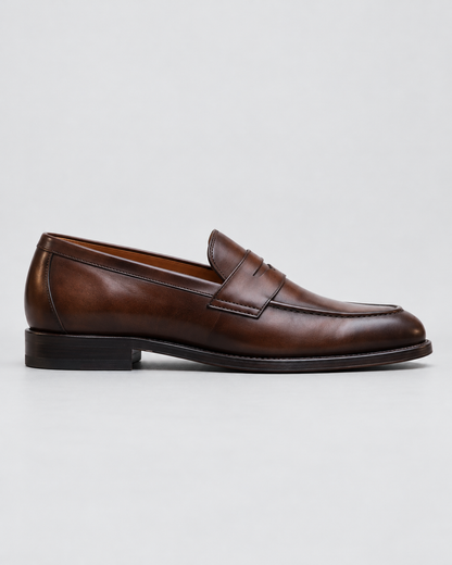 Men's Leather Penny Loafers | Classic Slip-On Dress Shoes