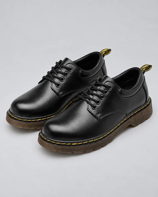 Men's Black Leather Oxford Shoes | Classic Lace-Up Casual Dress Shoes