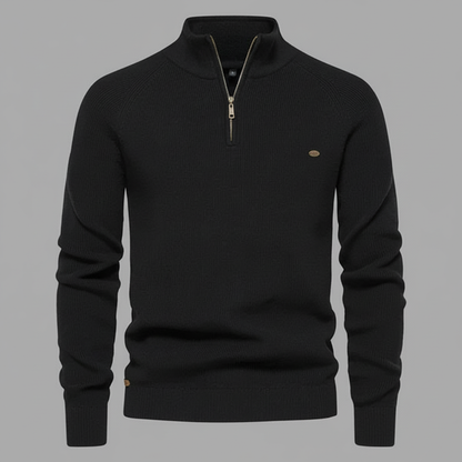 Men's Quarter Zip Sweater | Ribbed Knit Pullover