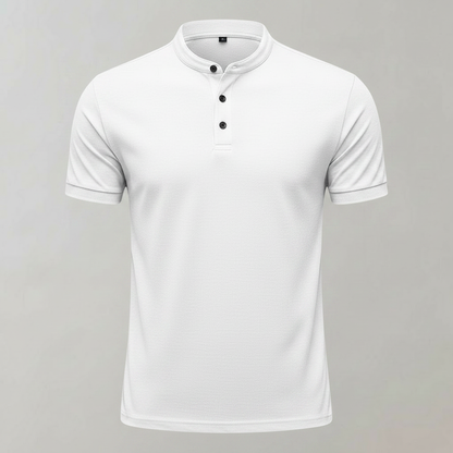 Men's Polo Shirt | Short Sleeve Mandarin Collar Shirt